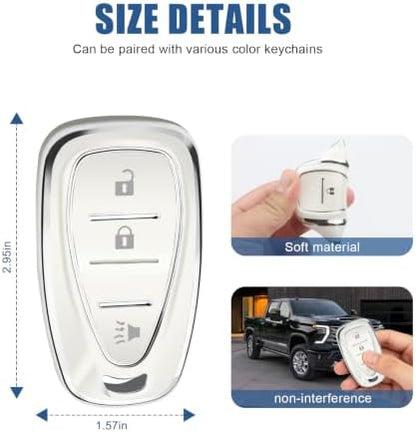 for Chevy Key Fob Cover, 3 Buttons TPU Key Cover - Image 5