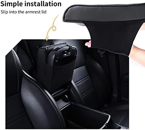 Car Center Console Heighten Cover, Leather Memory Foam Car Armrest Booster Pads - Image 6