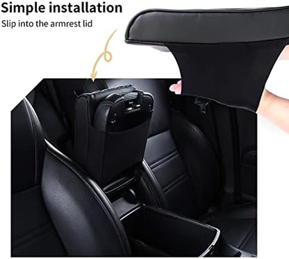 Car Center Console Heighten Cover, Leather Memory Foam Car Armrest Booster Pads - Image 6