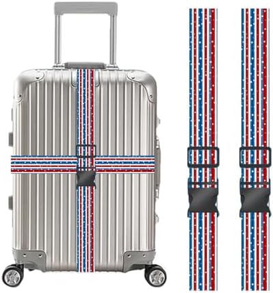 2 Pack Luggage Straps for Suitcases Patriotic Stars and Stripes for Trips by yuenengmaoyi