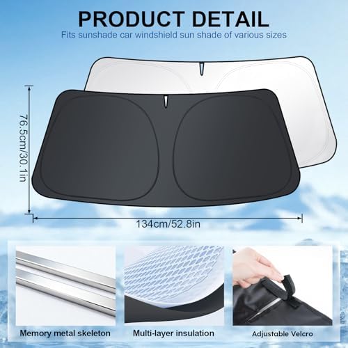 JUSTTOP Windshield Sunshade for Toyota Camry 2025-2026 | Easy-Fold Camry - Image 4