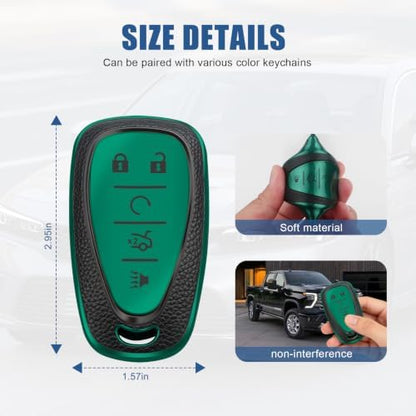 for Chevy Key Fob Cover, 5 Buttons TPU Leather Texture Key Cover - Image 5