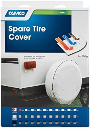 Camco Camper/RV Spare Tire Cover | Features Arctic White Vinyl & Heavy Duty by Camco