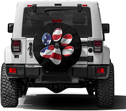 Paws US American Flag Spare Tire Cover by Foruidea