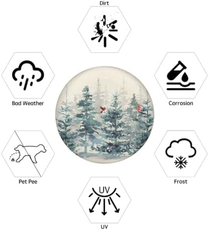 Red Bird Spare Tire Cover Forest Winter Pine Tree Waterproof Dust-Proof Wheel - Image 5