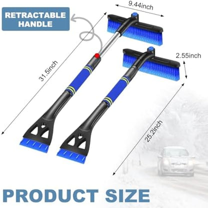 Wevdn Car Snow Brush with Ice Scraper, Detachable Stretchable Snow Scraper with - Image 2