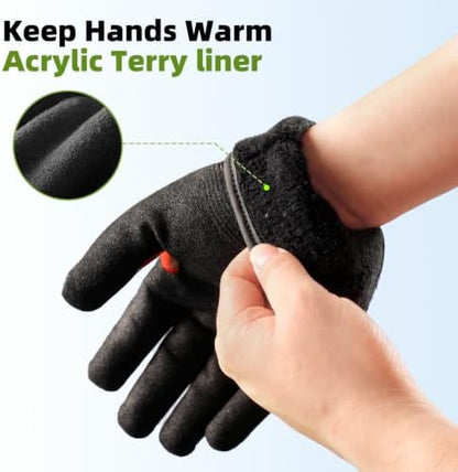FreezeGuard Winter Work Gloves for Men and Women, ANSI A6 Cut Resistant Gloves - Image 3