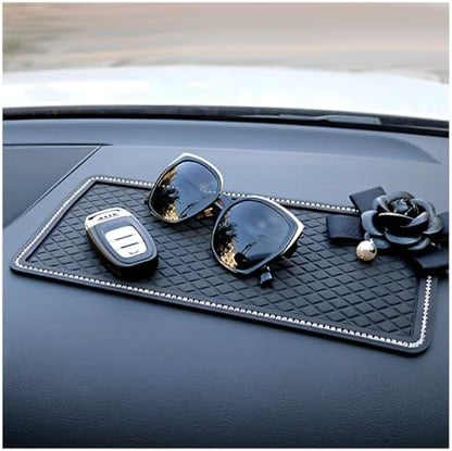 Bling Car Dashboard Anti-Slip Mat, Rhinestone Auto Dash Phone Hold Sticky Pad - Image 4