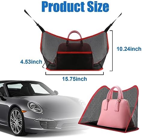 Ziciner Car Net Pocket Handbag Holder, Organizer Mesh Bag Between Two Seat - Image 2