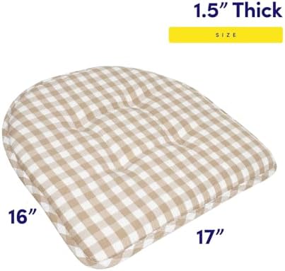Sweet Home Collection Chair Cushion Memory Foam Pads Tufted Slip Non Skid - Image 2