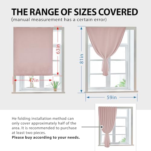 Autohesion Curtains for Windows, Bedroom Blackout Curtains for - Image 3