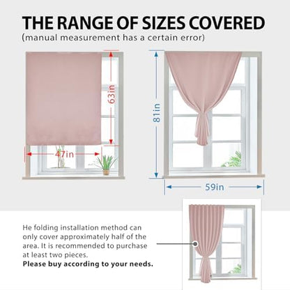 Autohesion Curtains for Windows, Bedroom Blackout Curtains for - Image 3