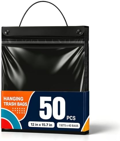 50 Count Hanging Car Trash Bags, Disposable Leak-proof Garbage Can by Sctoarielt