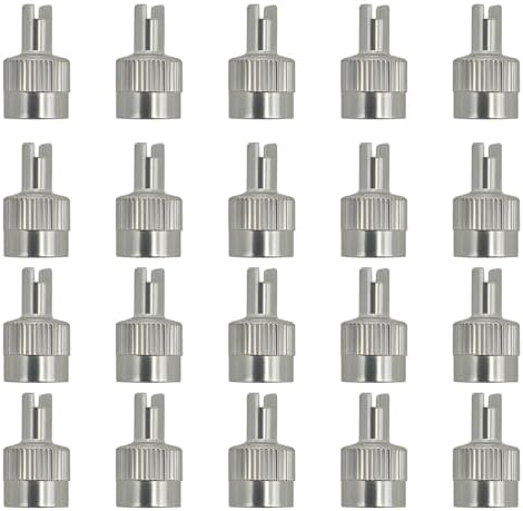 20 PCS Tire Valve Stem Caps, Nickel-Plated Metal Tyre Dust Caps by Unknown