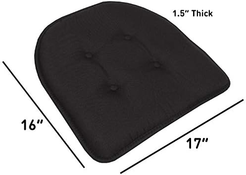 Chair Cushion Memory Foam Pads Tufted Slip Non Skid Rubber Back U-Shaped 17" x - Image 4