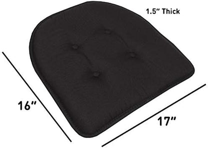 Chair Cushion Memory Foam Pads Tufted Slip Non Skid Rubber Back U-Shaped 17" x - Image 4