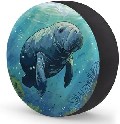 Spare Tire Cover for RV Trailer, Animals Manatee Tire Covers Universal Fit for - Image 2
