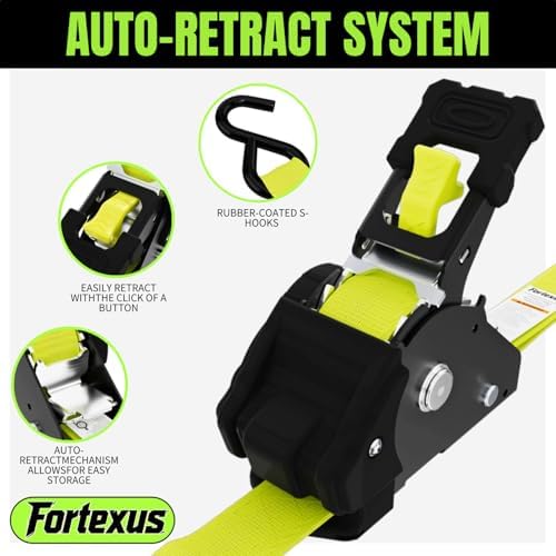 Retractable Ratchet Straps, 1 Inch x 12 Feet, 760lb Break Strength, Self - Image 5