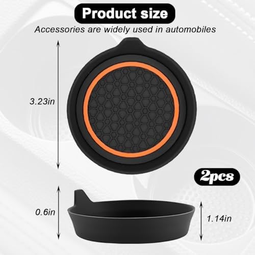 HZEL Car Cup Holder Coasters, Recessed Automotive Drink Mat Decoration - Image 2