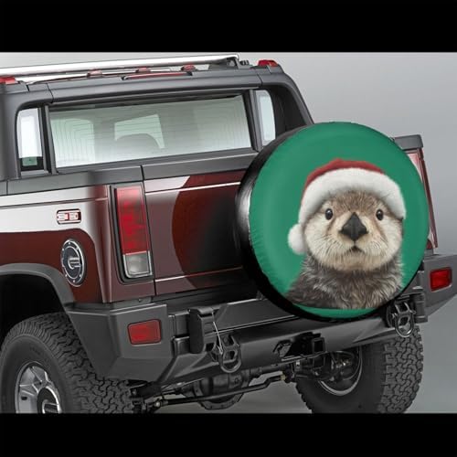 Sea Otter Wearing Santa Hat Spare Tire Cover Universal - Image 4