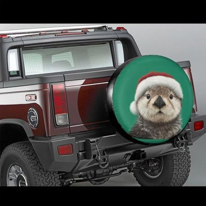 Sea Otter Wearing Santa Hat Spare Tire Cover Universal - Image 4