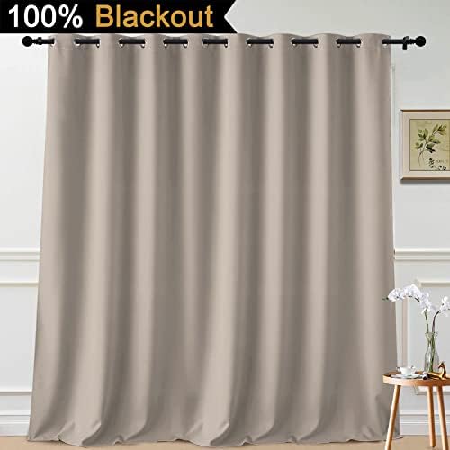 Yakamok Natural 100% Blackout Patio Door Curtain Panels W100 x L96, 1 Panel - Image 2
