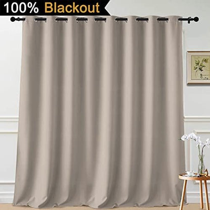Yakamok Natural 100% Blackout Patio Door Curtain Panels W100 x L96, 1 Panel - Image 2