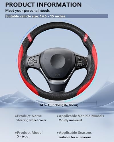 Steering Wheel Cover for Women Leather Universal Steering Wheel Cover for Car - Image 5