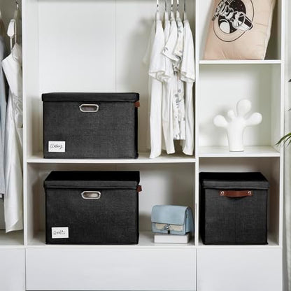 15" Fabric Storage Box with Lids - Image 7