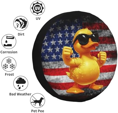 Funny Duck Spare Tire Cover Weatherproof Universal Wheel Protectors Cute Duck - Image 5
