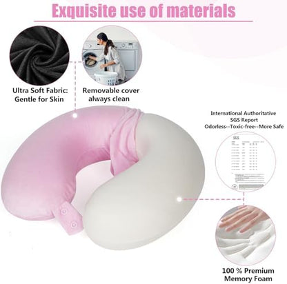 SAIREIDER Travel Neck Pillow 100% Pure Memory Foam Airplane Pillow - Image 4