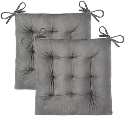 OVOV 2 Pack Chair Cushions for Dining Chairs 15.5"x15.5" Light Grey by OVOV