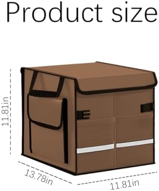 Car Trunk Organizer with Lid Collapsible Oxford Cloth Coffee - Image 2