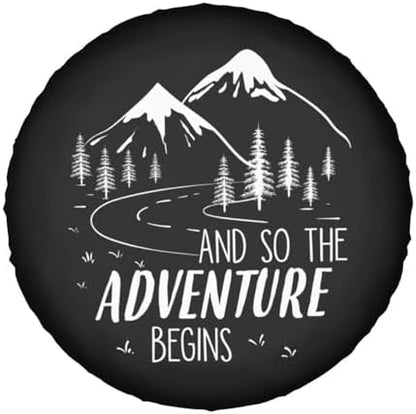 And So the Adventure Begins Spare Tire Cover Camping Tire Wheel Covers - Image 7