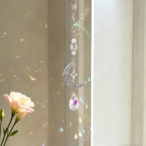 Moon Crystal Suncatcher Rearview Mirror Car Charms Suncatcher - Image 2