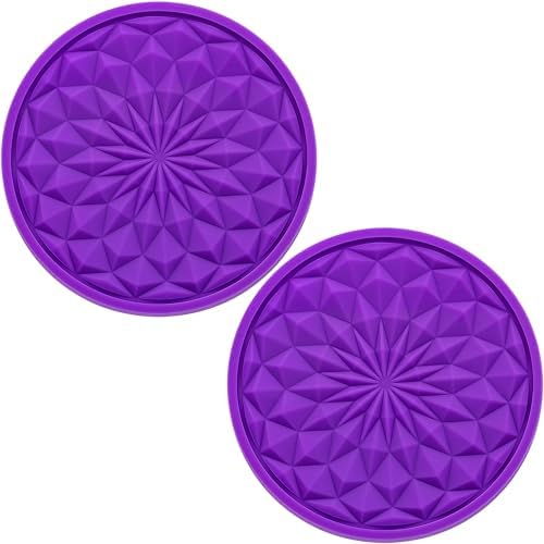 2 Pack Silicone Car Cup Holder Coaster – 2.75 Inch Non-Slip Drink Mat, by MEAJOO