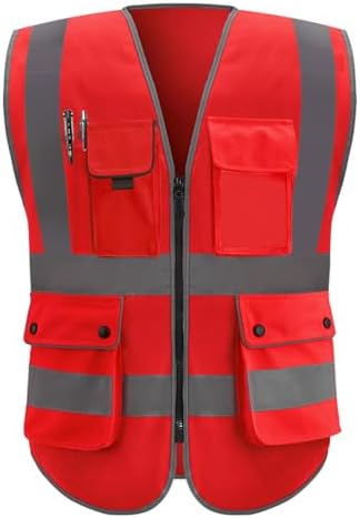 XIAKE Reflective Safety Vest for Men & Women High Visibility Class 2 Vest by XIAKE