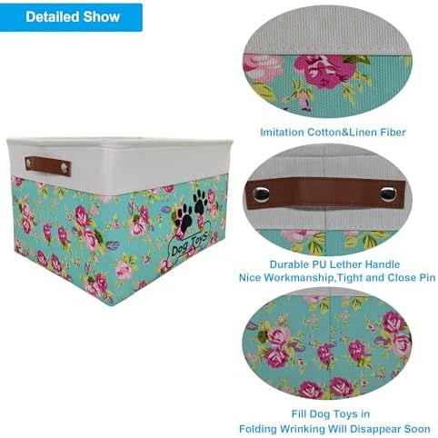 Large Dog Toy Basket Foldable Dog Toy Box Dog Toy Bin - Image 3