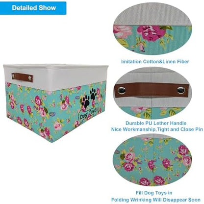 Large Dog Toy Basket Foldable Dog Toy Box Dog Toy Bin - Image 3