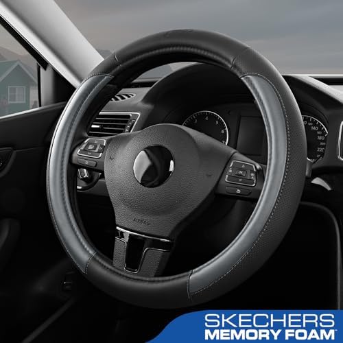 Skechers Steering Wheel Cover Memory Foam, Luxury Leather Steering Wheel Covers - Image 3