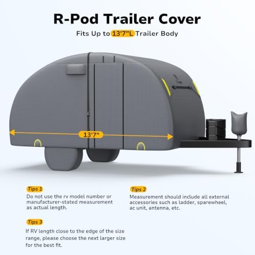 RV Cover for R Pod, Fonzier RV Cover for Teardrop Camper - Image 6