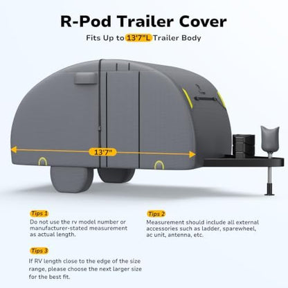 RV Cover for R Pod, Fonzier RV Cover for Teardrop Camper - Image 6