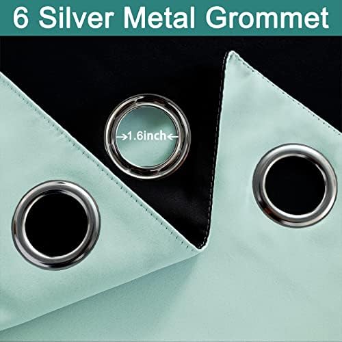 Yakamok Full Blackout Curtains 84 Inches Long, 2 Thick Layers Grommet Top - Image 6