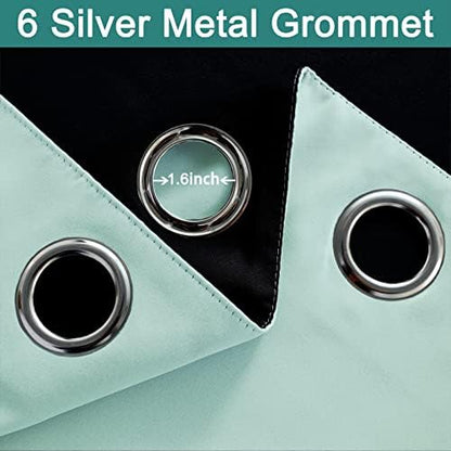 Yakamok Full Blackout Curtains 84 Inches Long, 2 Thick Layers Grommet Top - Image 6
