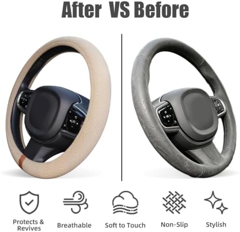 15" Silicone Steering Wheel Cover, Non-Slip Thermoregulating - Image 4