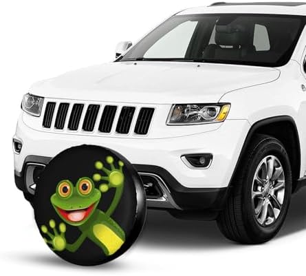 Spare Tire Covers for Trailers, Funny Green Frog Cute Animal Wheel Protectors - Image 4