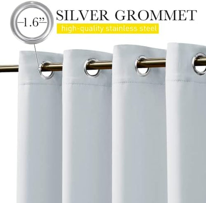 NICETOWN Outdoor Curtains Waterproof & Windproof W100xL108 Greyish White - Image 3