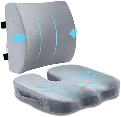 SAIREIDER Lumbar Support Pillow and Office Chair Cushion, Memory Foam Car Seat by SAIREIDER