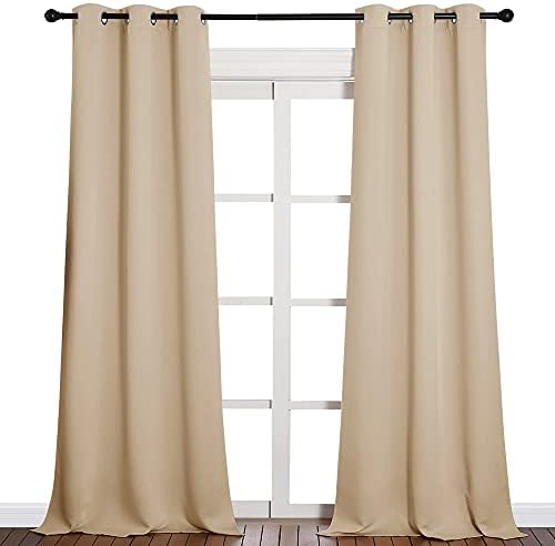 NICETOWN Room Darkening Grommet Panels 1 Pair 42 x 90-inch Biscotti Beige by NICETOWN