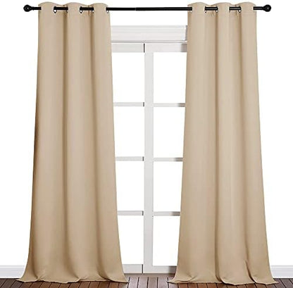 NICETOWN Room Darkening Grommet Panels 1 Pair 42 x 90-inch Biscotti Beige by NICETOWN